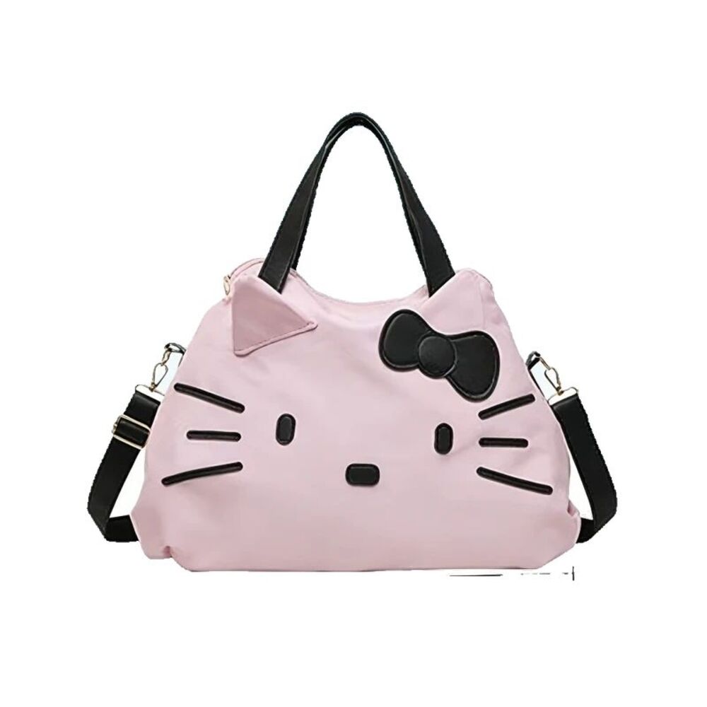 Hello Kitty Face Pink With Black Detail - Duffle/Tote Bag